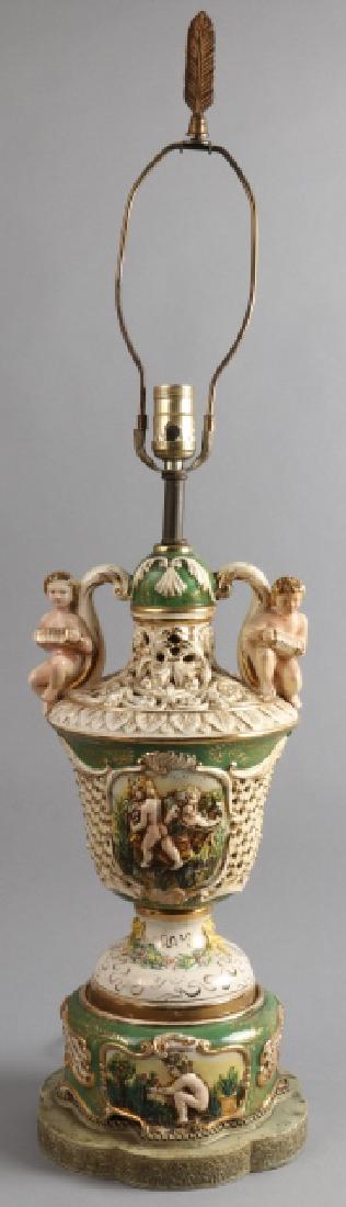 Capodimonte Style Hand Painted Porcelain Lamp (1 of 5)