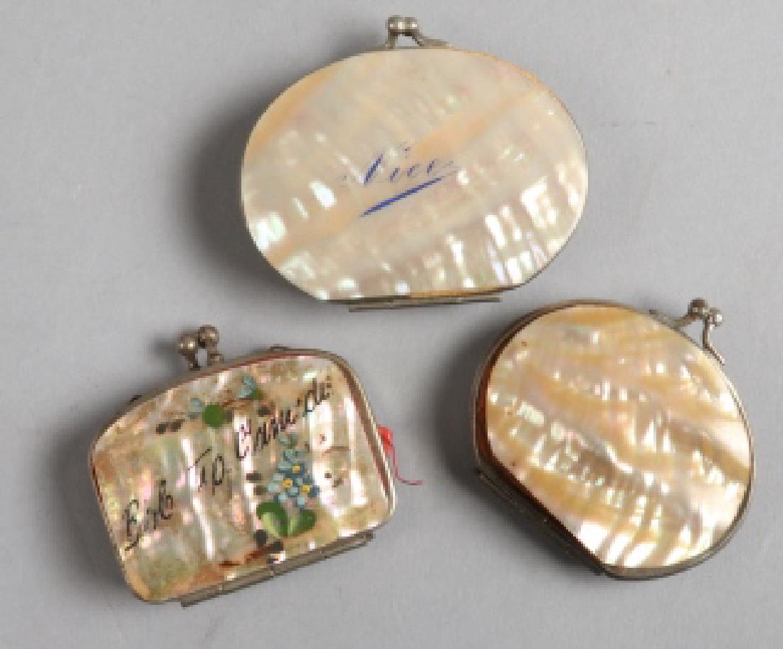 3 19th C Grand Tour French Mother of Pearl Purses (1 of 9)