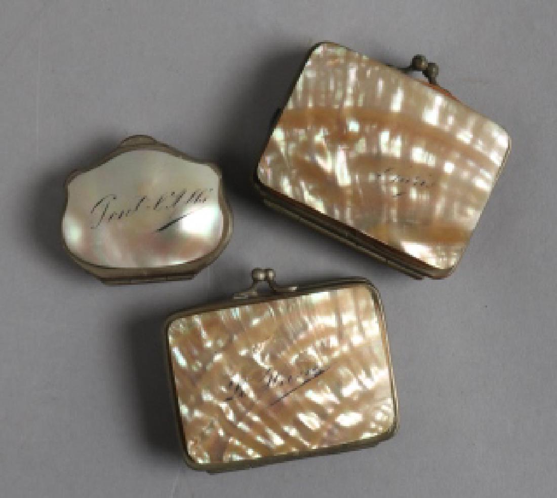 3 19th C Grand Tour French Mother of Pearl Purses (1 of 6)