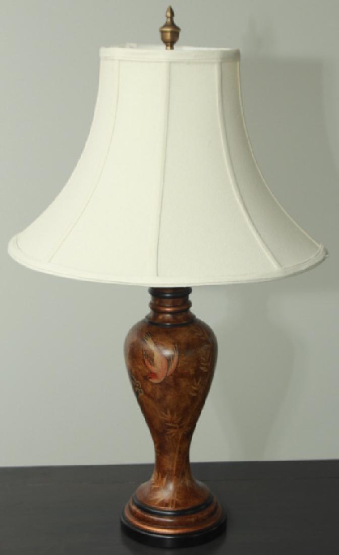 Asian Contemporary Vase Form Lamp w Silk Shade (1 of 4)