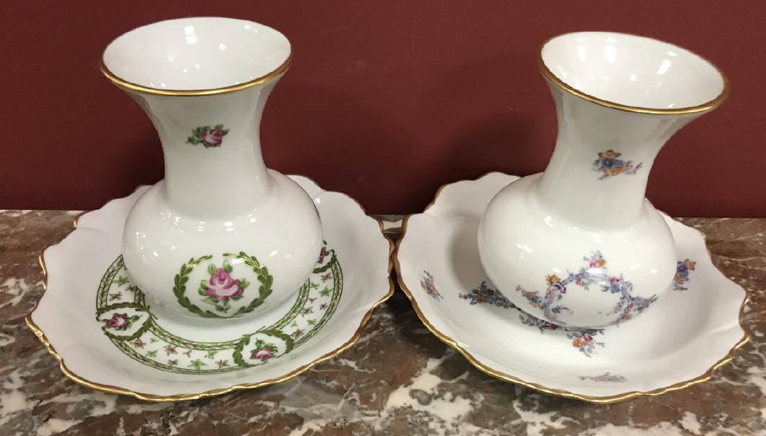 2 Limoges France Porcelain Bud Vases & Plates (1 of 4)