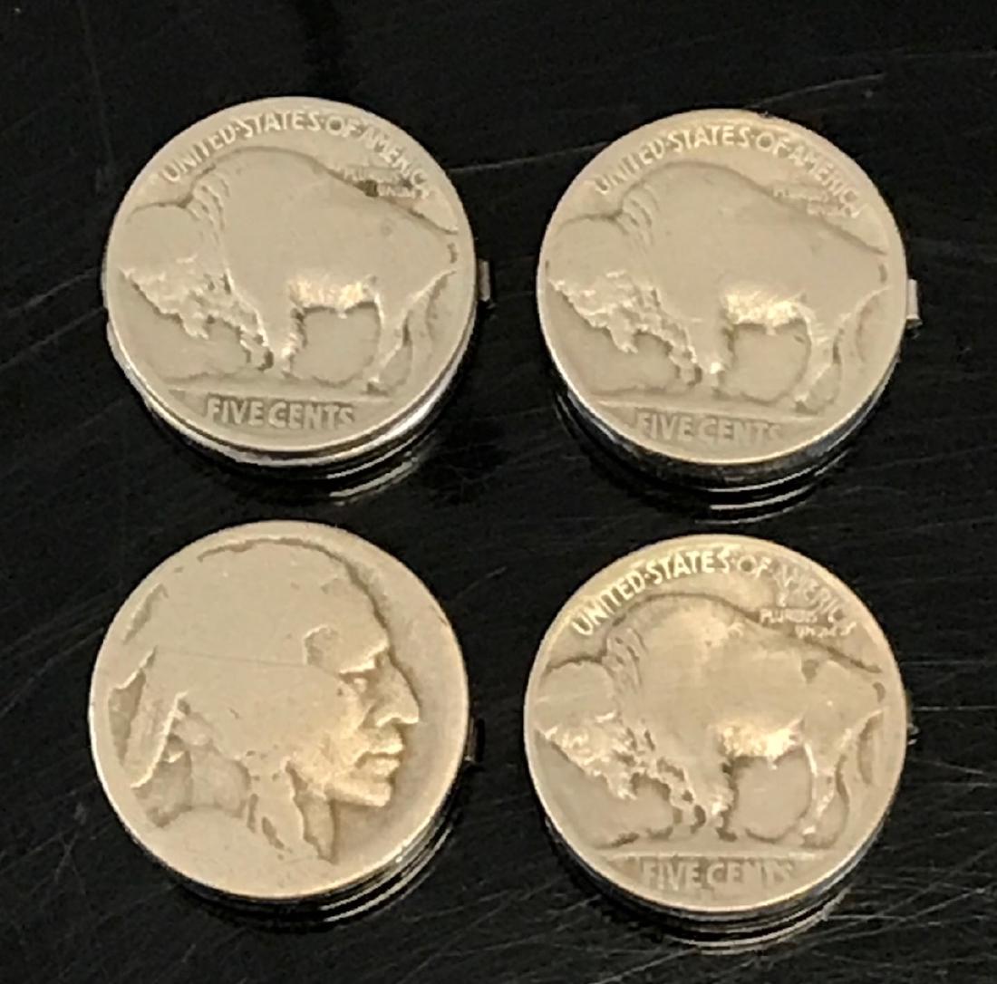Set of Four Vintage Buffalo Nickel Button Covers (1 of 4)