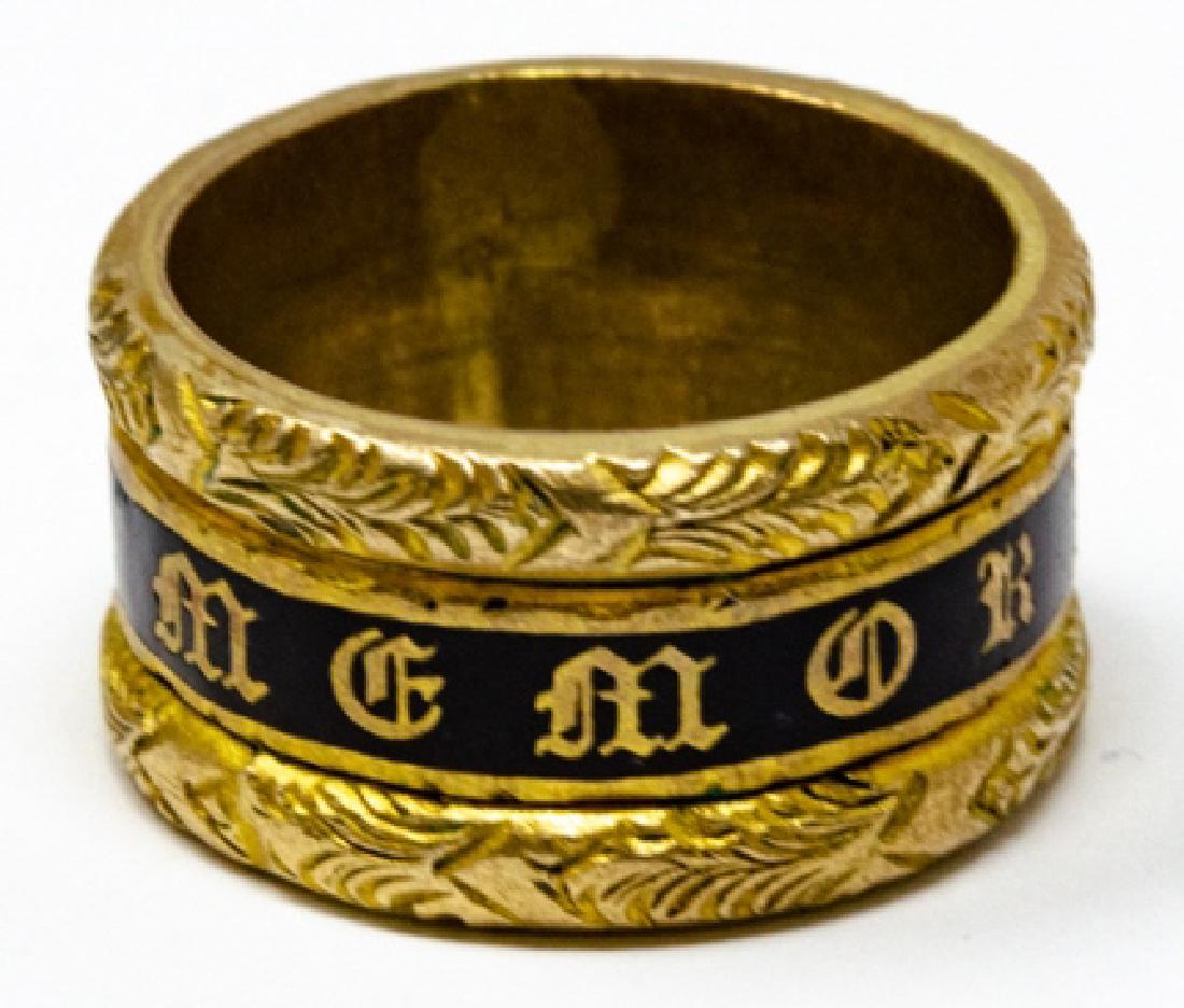 Antique 19th C Gold & Enamel Mourning Ring (1 of 7)