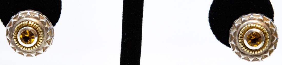 Pair 18kt Gold & Sterling Citrine Earrings (1 of 5)