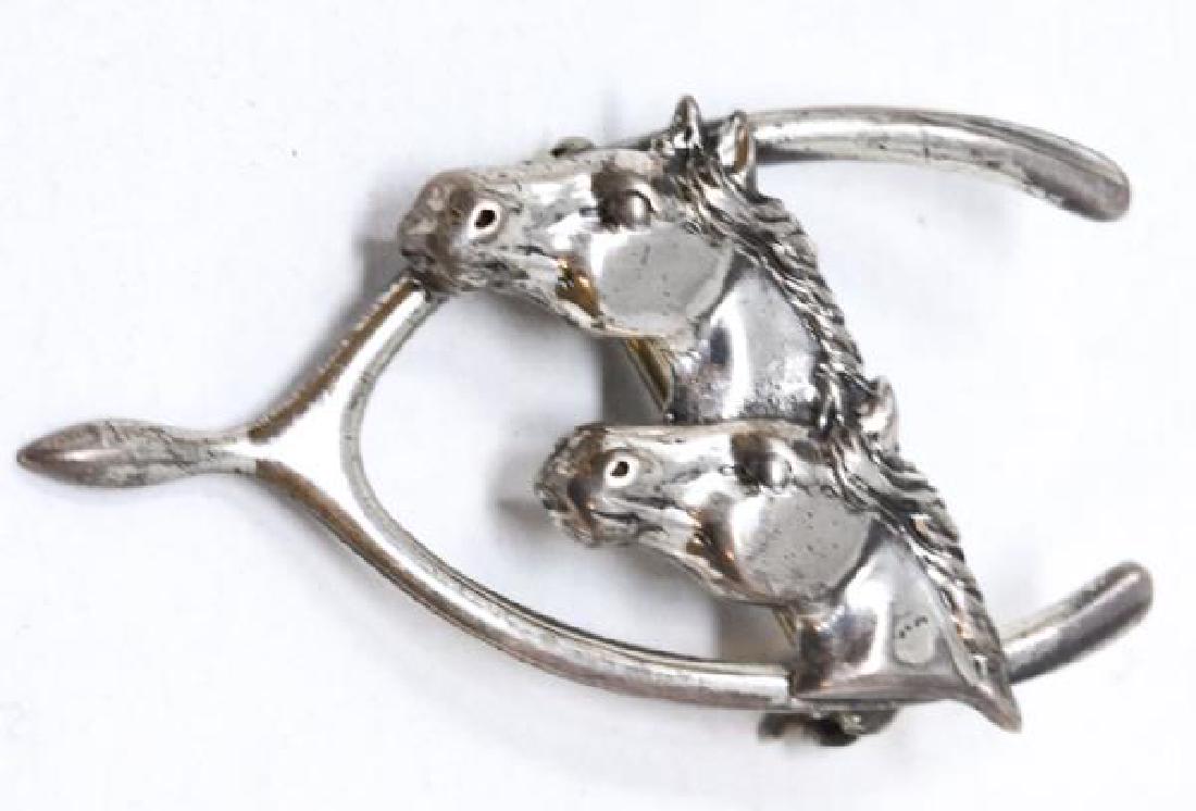 Vintage Sterling Silver Wishbone Horse Head Brooch (1 of 5)