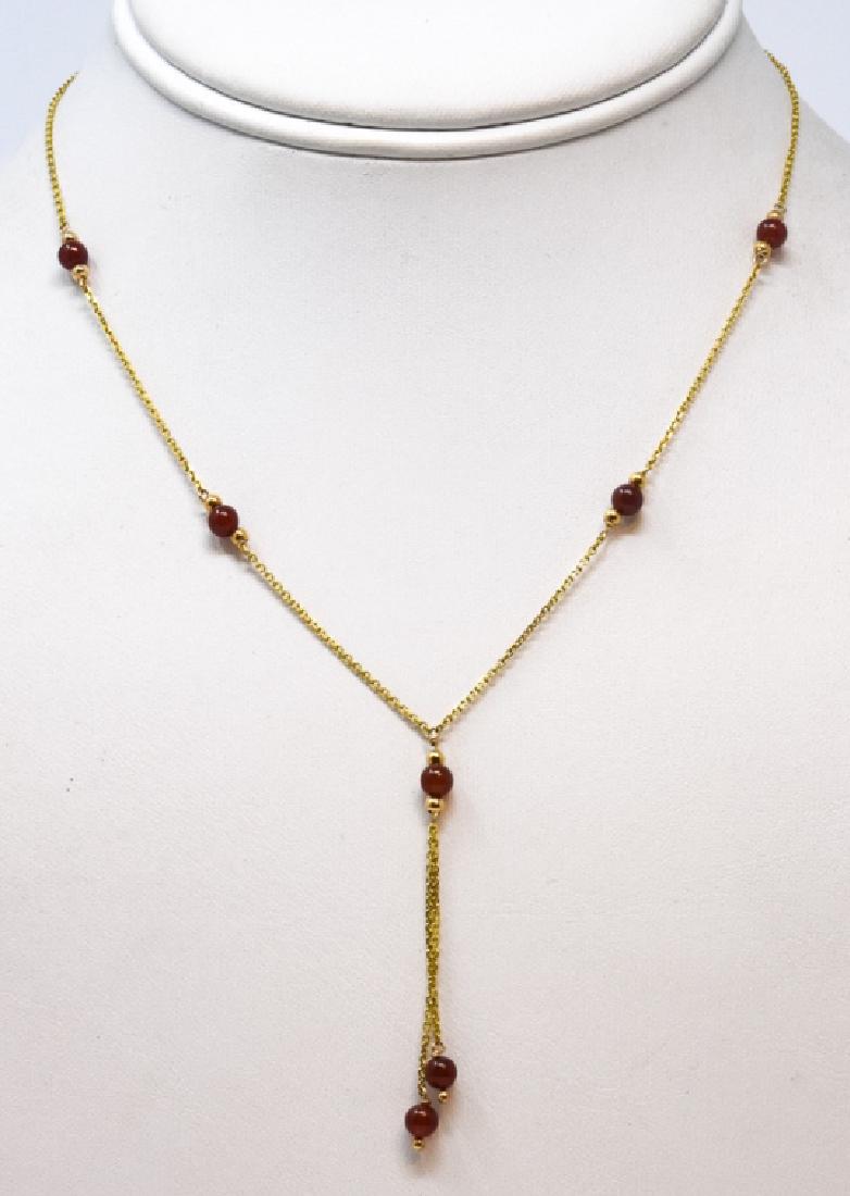 Estate 14kt Yellow Gold & Garnet Bead Necklace (1 of 5)