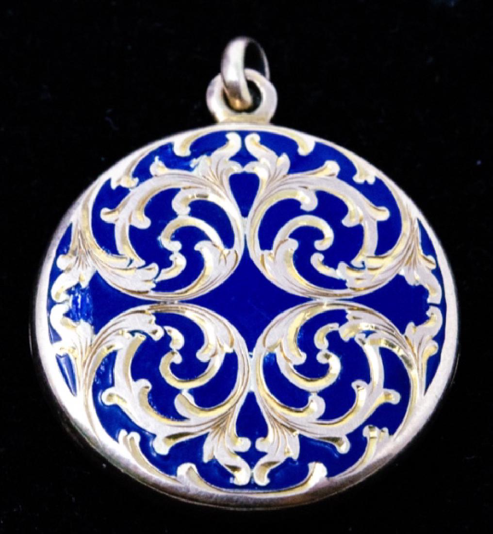 Antique 19th C 10kt Yellow Gold & Enamel Locket (1 of 5)