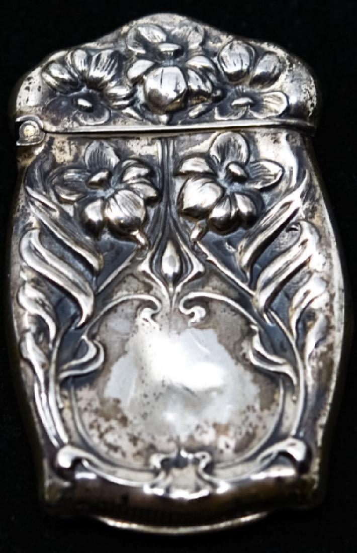 Antique Sterling Silver Art Nouveau Match Safe (1 of 6)