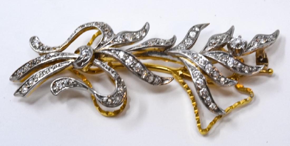 Antique Platinum 14kt Gold 2 Ct Diamond Hair Clip (1 of 5)