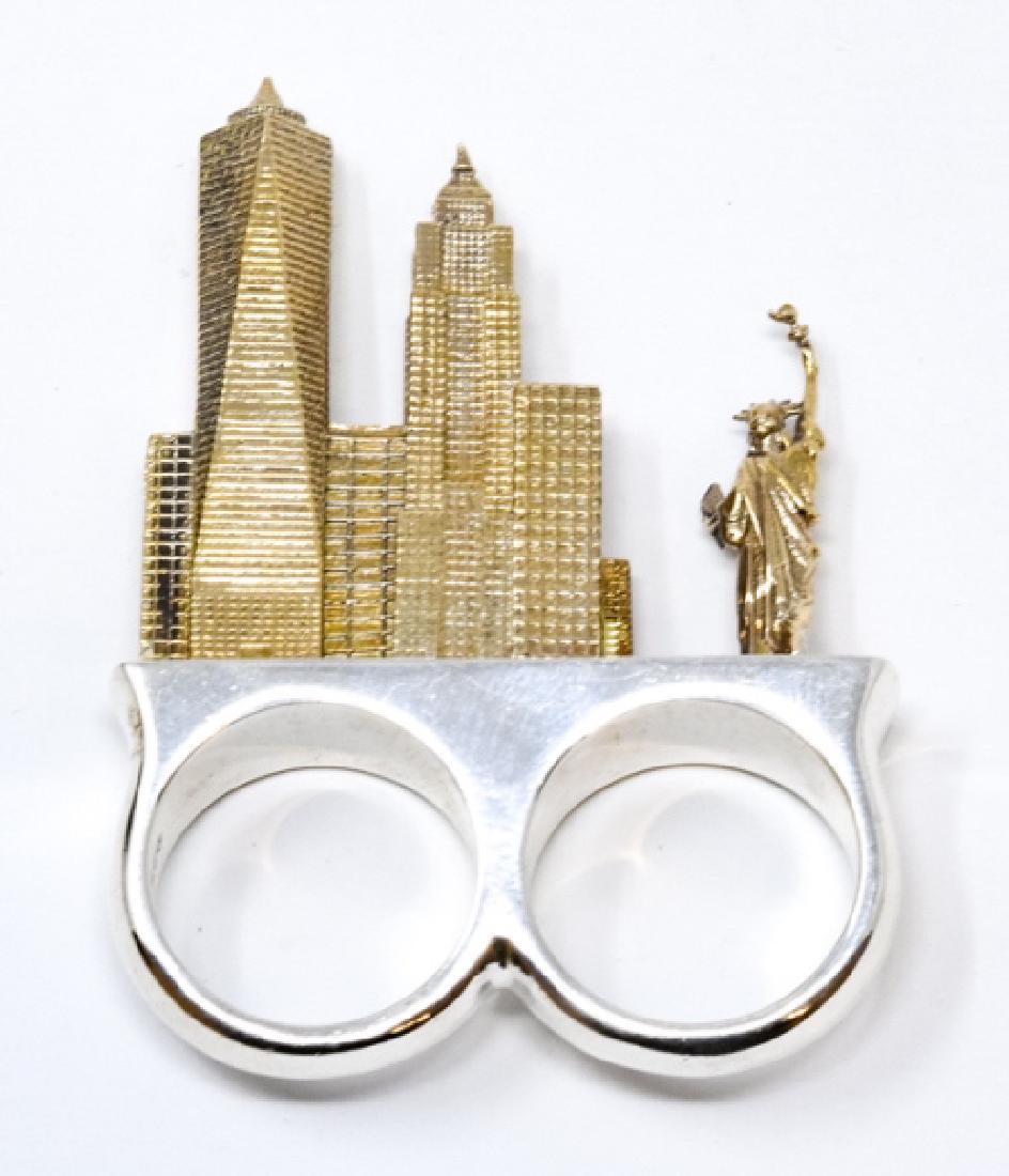 Sterling & Gilt Metal Figural New York City Ring (1 of 6)