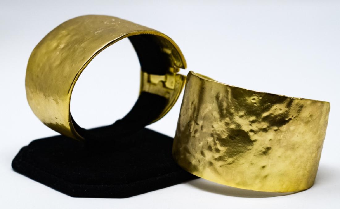 2 Kenneth J Lane Textured Gilt Metal Cuff Bracelet (1 of 6)