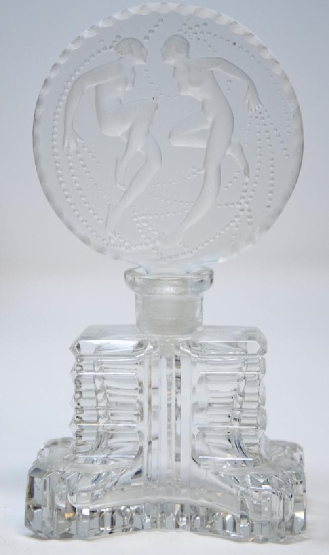Antique Art Deco Dancing Nudes Perfume Bottles: Antique Art Deco Dancing Nudes Perfume Bottles. Measures 5.25 inches in height.