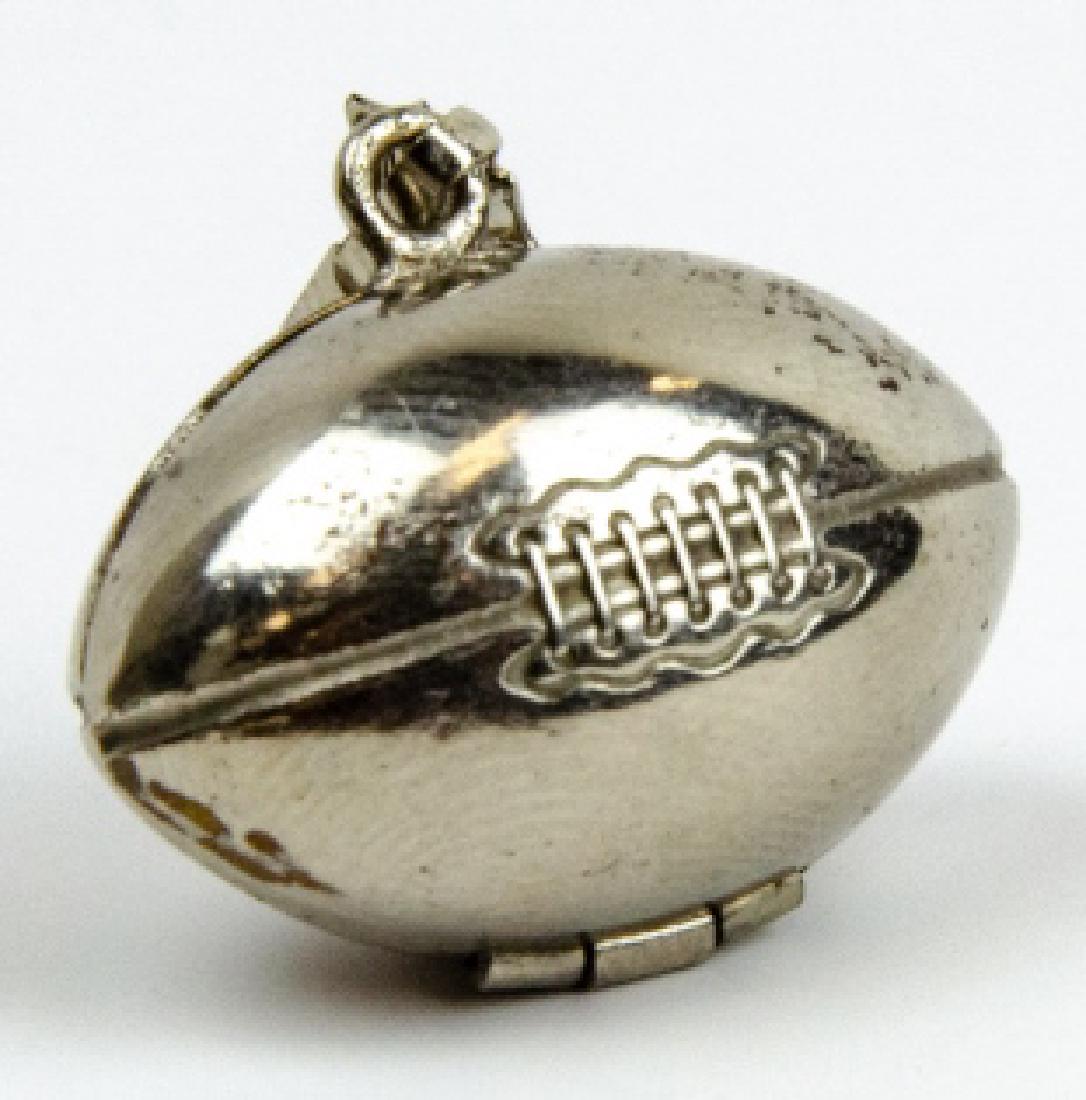 Vintage Figural Foot Ball Locket Necklace Pendant: Vintage Figural Foot Ball Locket Necklace Pendant. Measures 1 inch in width.