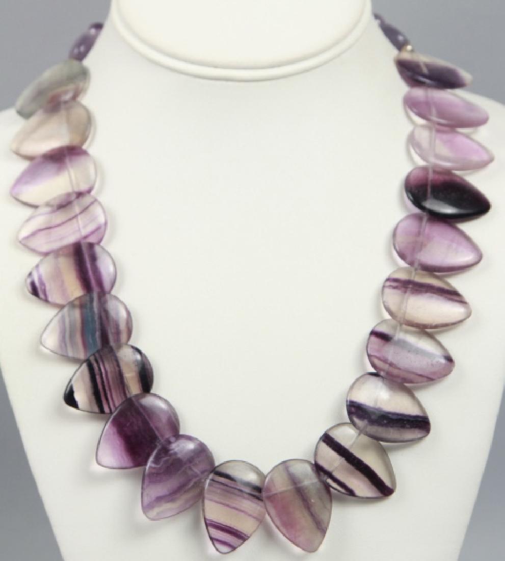 Handmade Necklace w Amethyst & Fluorite Beads (1 of 5)