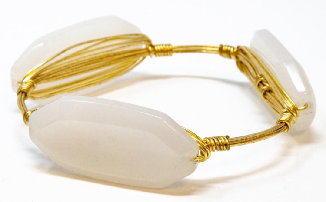 Gold Plated Wire Wrap Rose Quartz Bracelet (1 of 8)