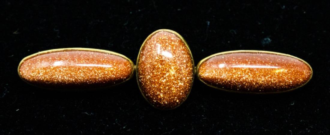 Antique Cabochon Goldstone Brooch / Pin (1 of 7)