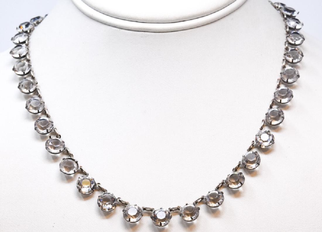 Antique Sterling Silver & Paste Riviere Necklace (1 of 5)