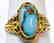 Antique 14kt Yellow Gold & Turquoise Ring