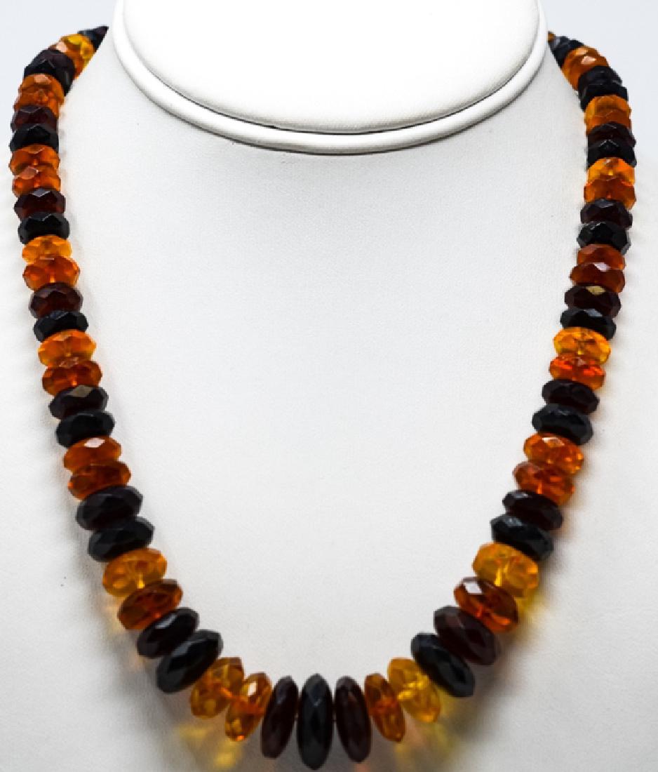 Estate Faceted & Graduated Amber Bead Necklace (1 of 6)