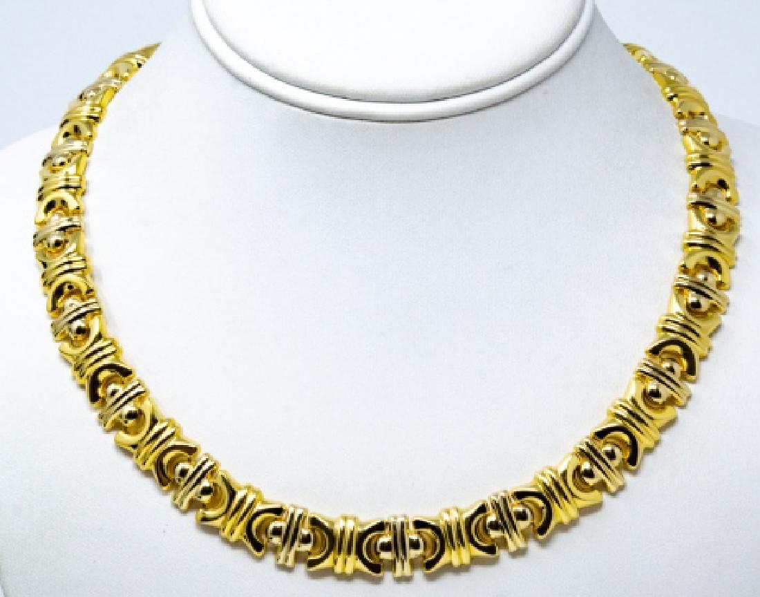 18kt Yellow Gold Italian Panel Necklace (1 of 7)