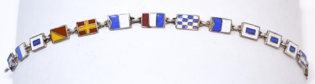 Vintage Sterling & Enamel Flag Bracelet (1 of 7)