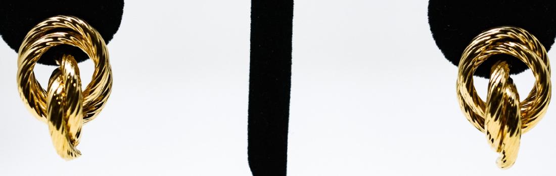 Pair 14kt Yellow Gold Retro Earrings (1 of 5)