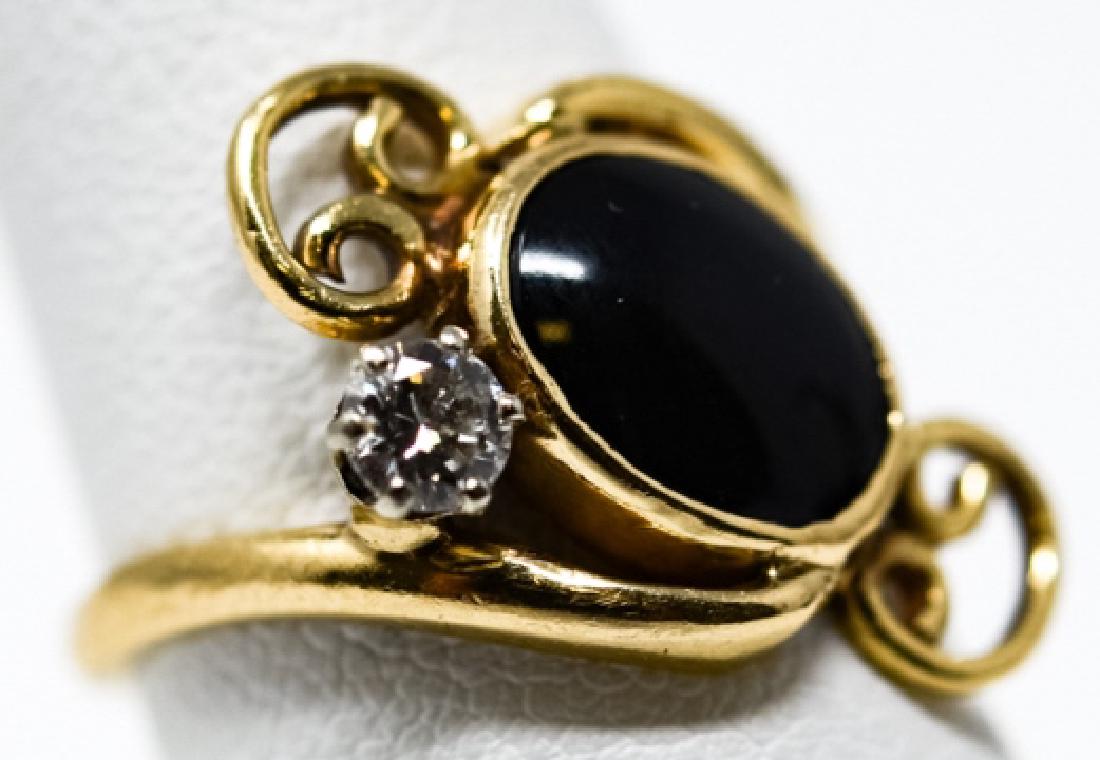 Vintage 14kt Gold Diamond & Onyx Ring (1 of 8)