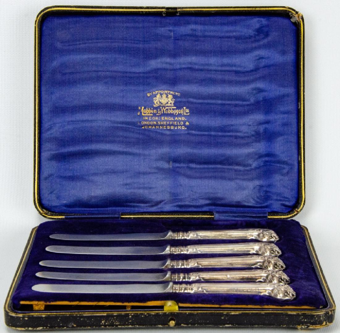Set English Sterling Silver Handled Butter Knives (1 of 5)