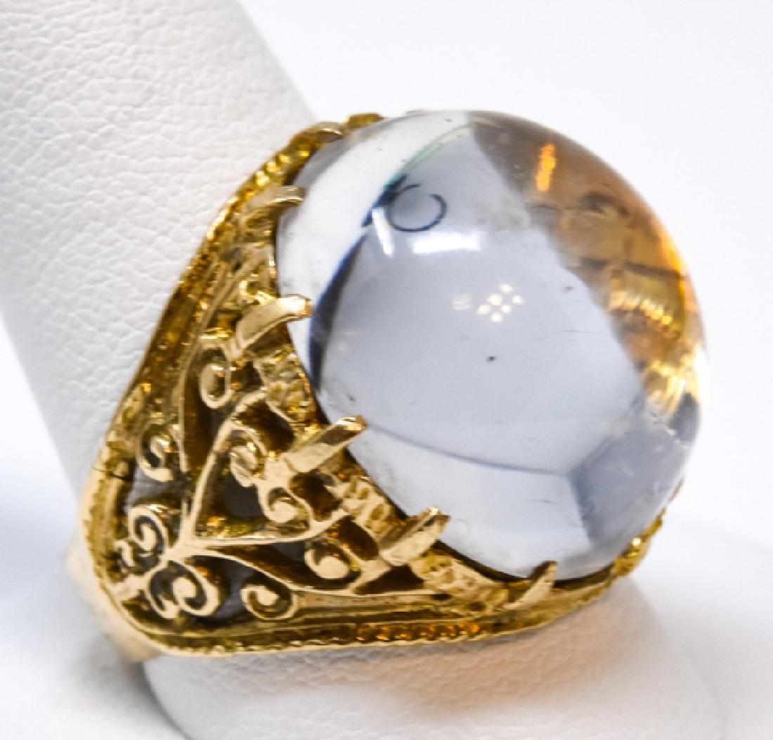 Antique 9kt Gold & Cabochon Rock Crystal Ring (1 of 5)