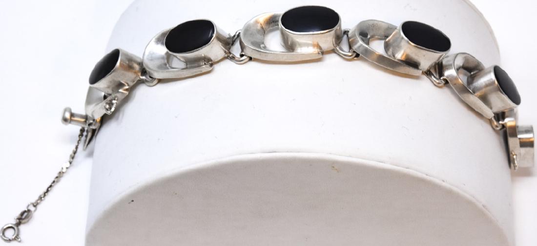 Vintage Sterling Silver Enamel Panel Bracelet (1 of 6)