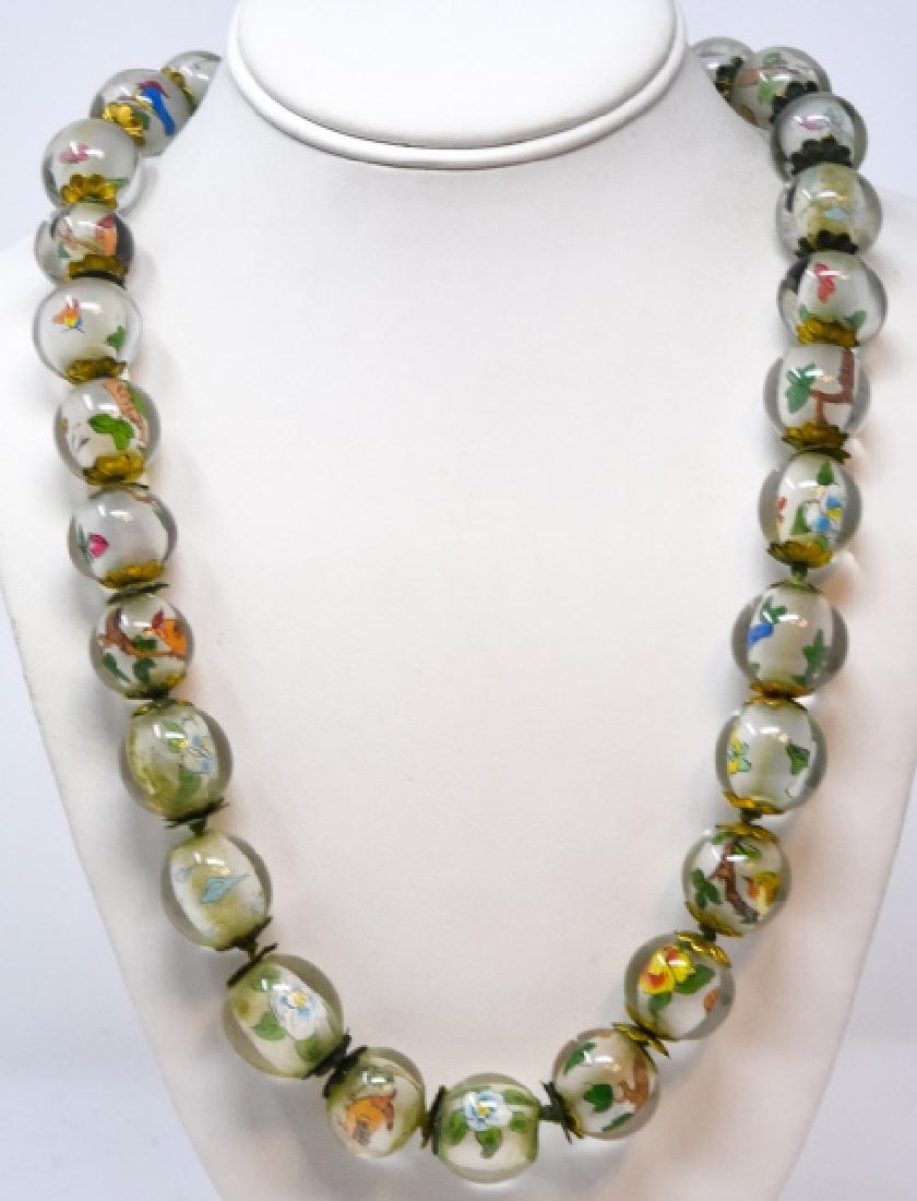 Antique Chinese Reverse Painted Glass Beads (1 of 6)