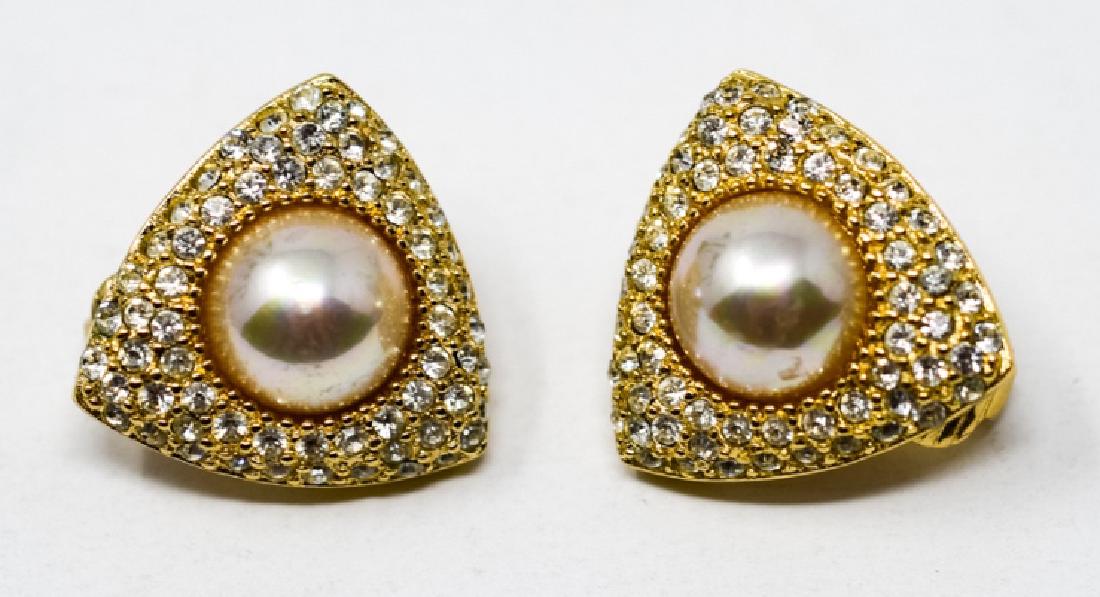 Vintage Micro Pave + Pearl Christian Dior Earrings (1 of 5)