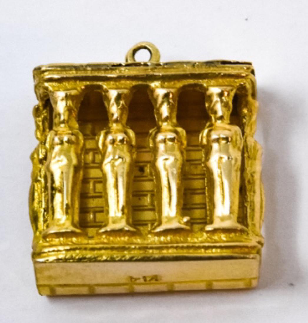 Vintage 14kt Gold Temple of Athena Pendant Charm: Vintage 14kt Gold Temple of Athena Pendant Charm. Measures 1/2 an inch in width.
