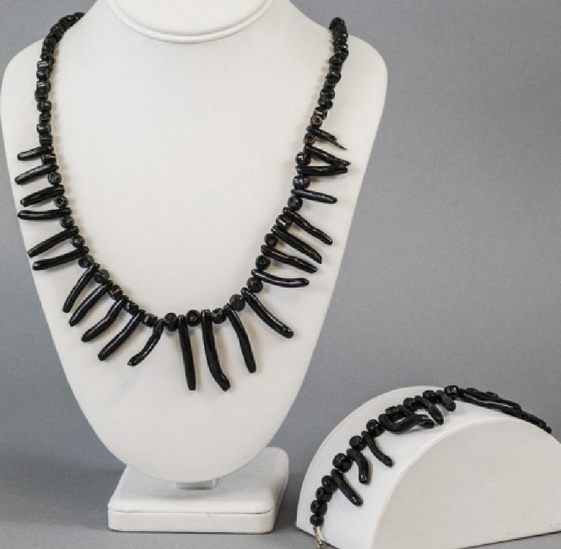 Estate 14kt Yellow Gold & Black Coral Suite (1 of 6)