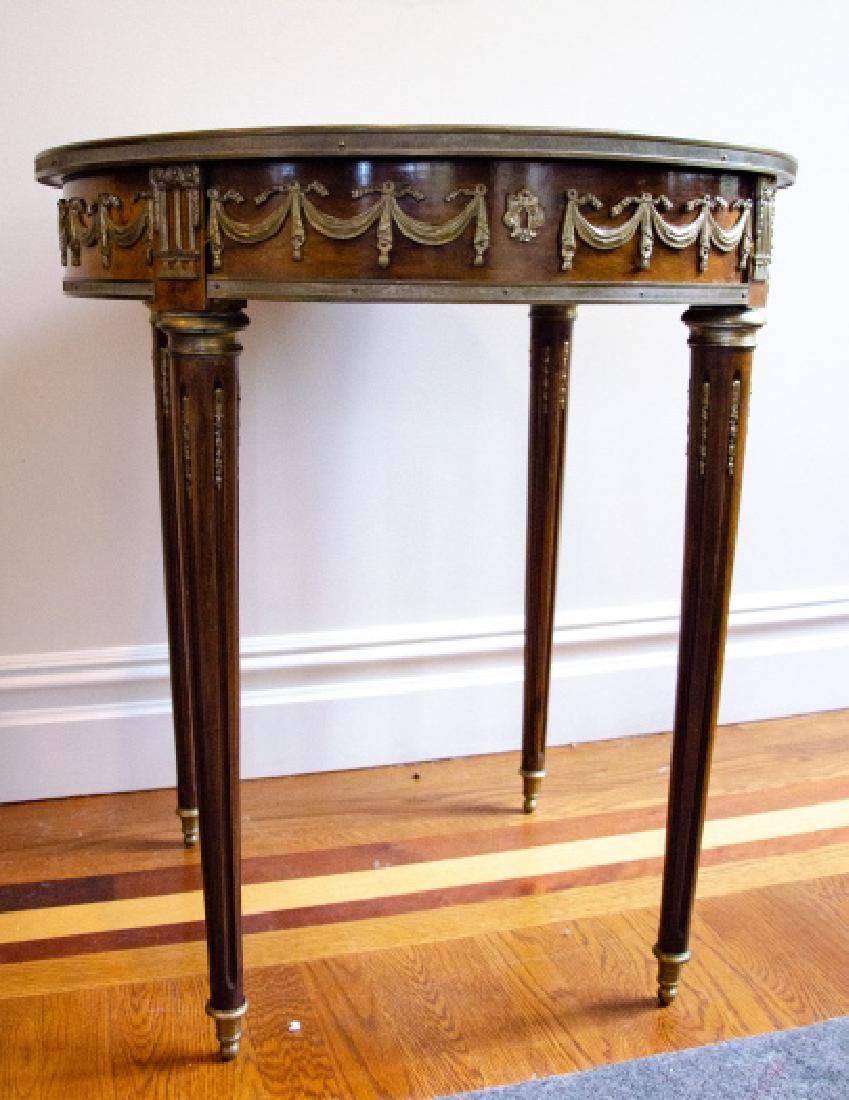 French Louis XVI Marquetry Table w Ormolu (1 of 4)