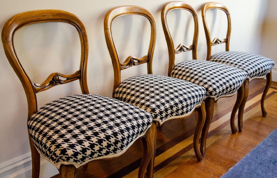 Four Antique 19th C Balloon Back Side Chairs (1 of 5)