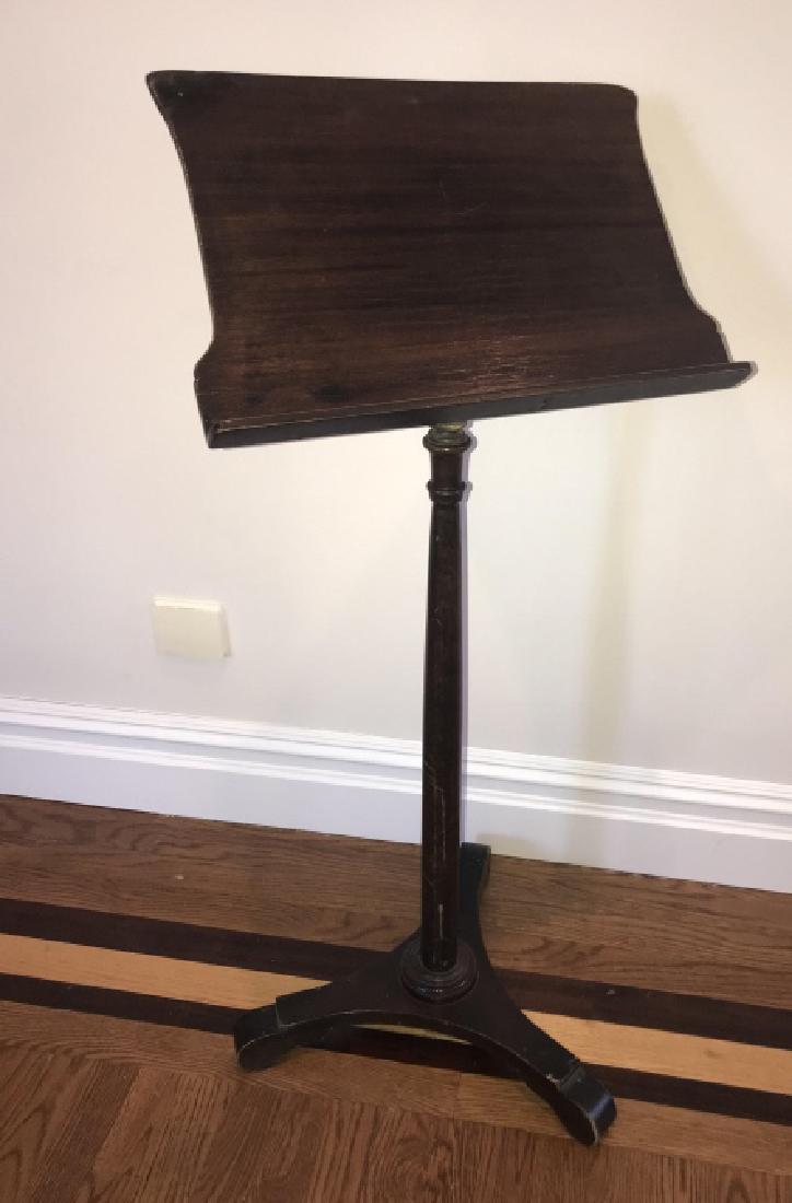 Antique Mahogany Tone & Cast Iron Music Stand (1 of 4)