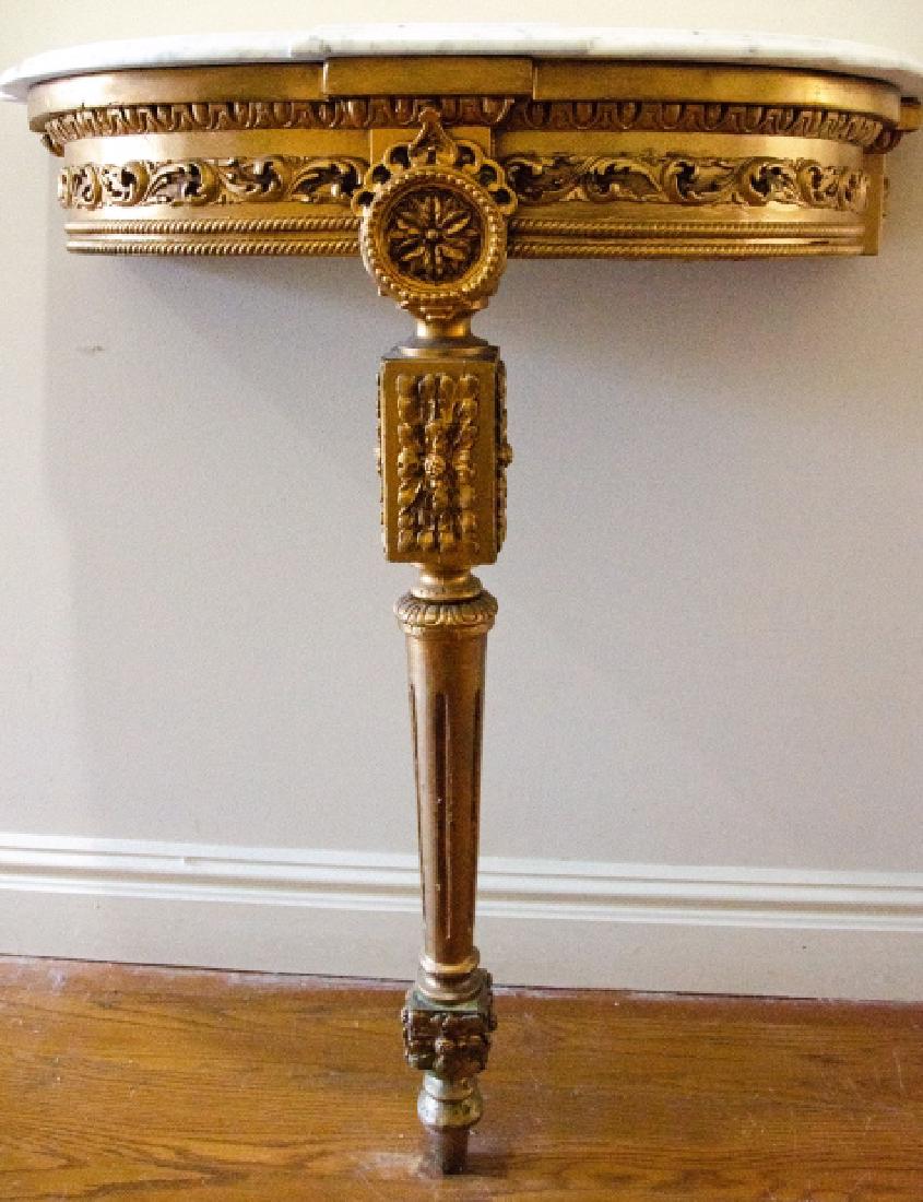 Antique French Gilt Decorated Marble Top Console (1 of 6)
