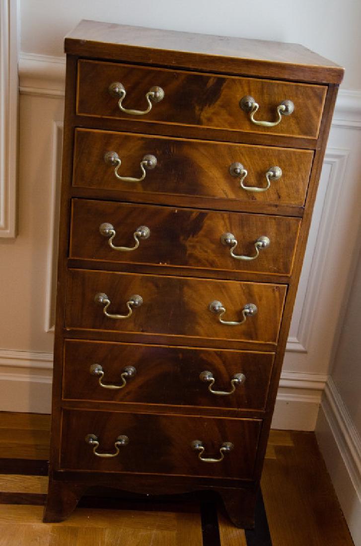 English Regency Style Six Drawer Tall Chest (1 of 4)