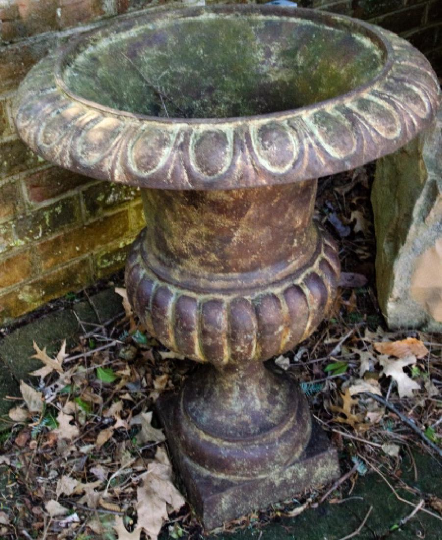 Cast Iron Large Neo Classical Ribbed Urn (1 of 4)