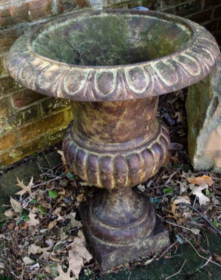 Cast Iron Large Neo Classical Ribbed Urn (1 of 4)