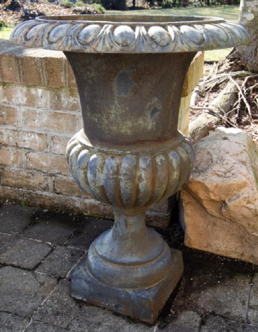 Cast Iron Large Neo Classical Ribbed Urn (1 of 3)