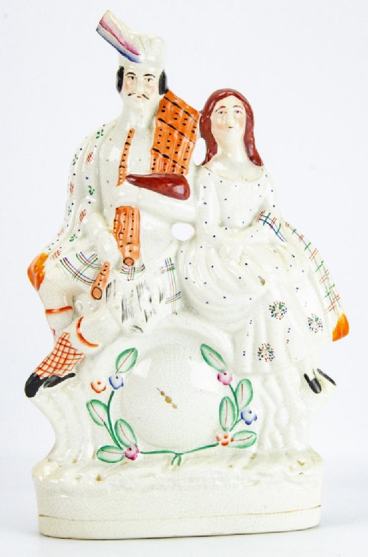 Antique 19th C Staffordshire Porcelain Man & Woman (1 of 4)