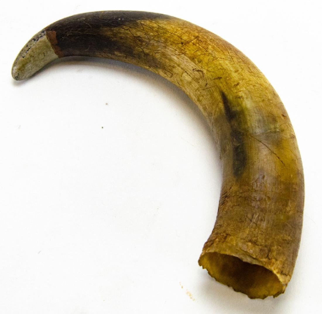 Antique 19th C Powder Horn Flask (1 of 5)