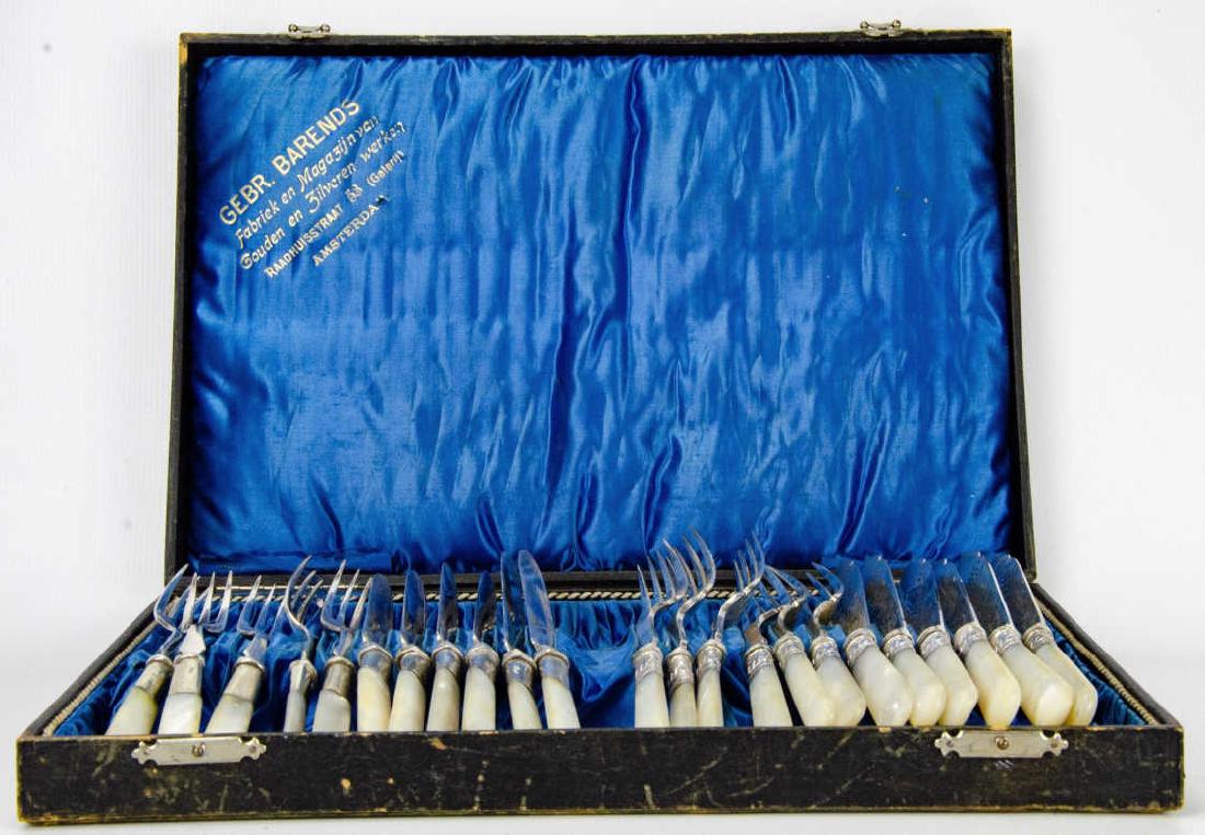 2 Sets Antique Shell Handled Fish Fork and Knives (1 of 10)