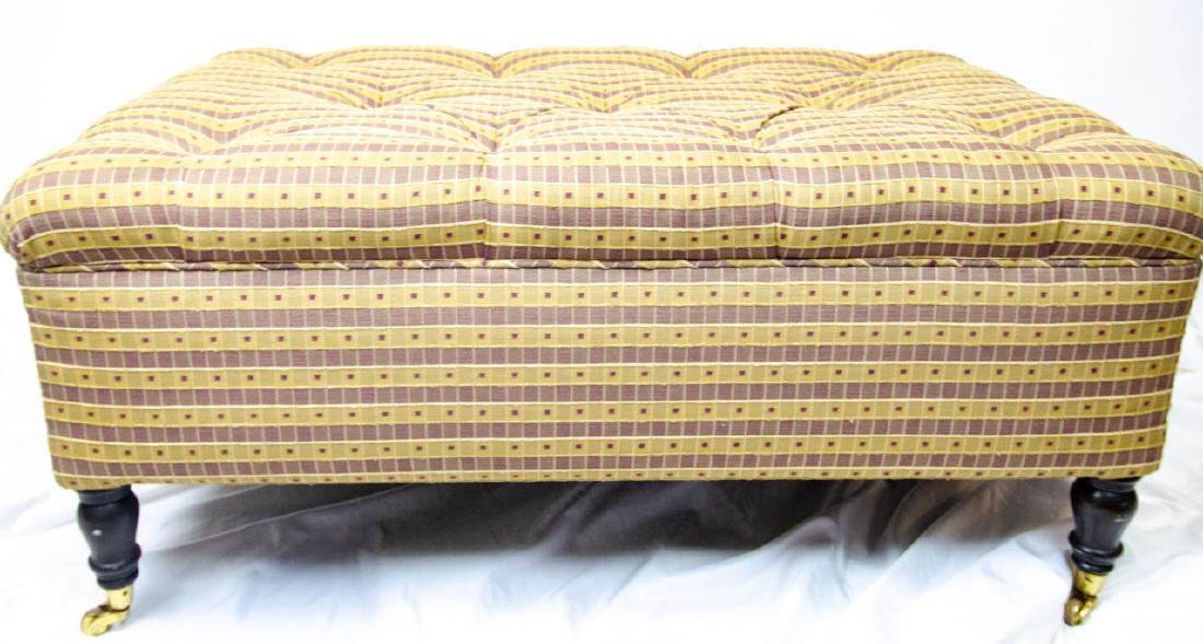 Custom Upholstered Chesterfield Tufted Ottoman (1 of 5)