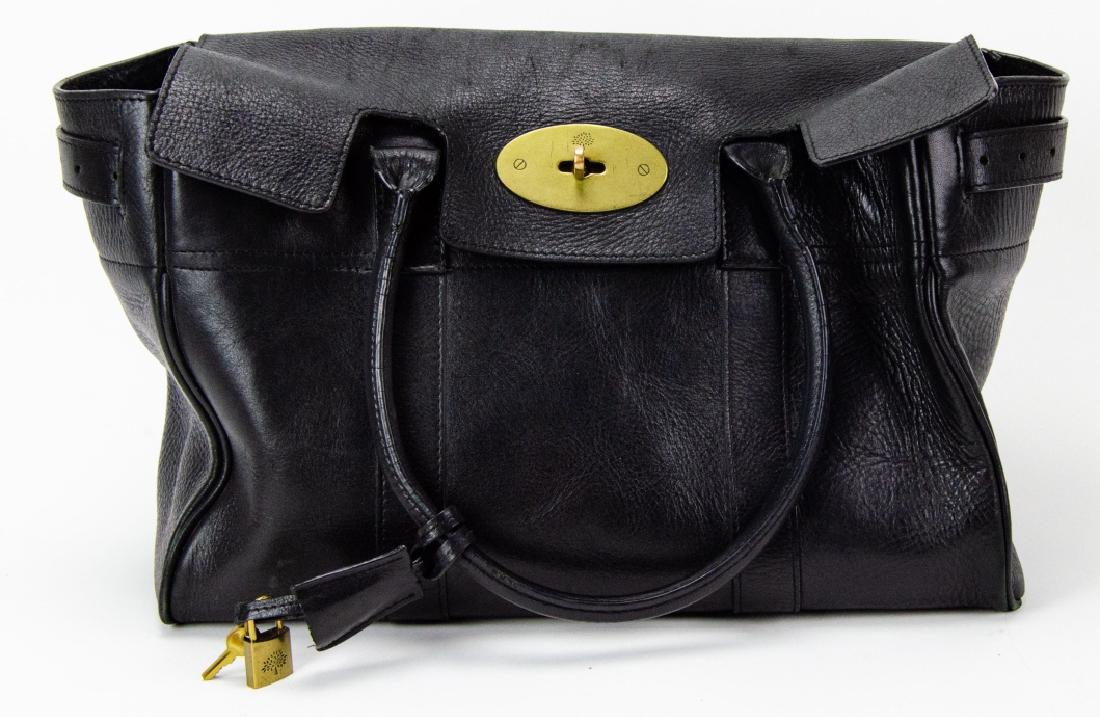 Mulberry Natural Leather Bayswater Black Satchel (1 of 7)