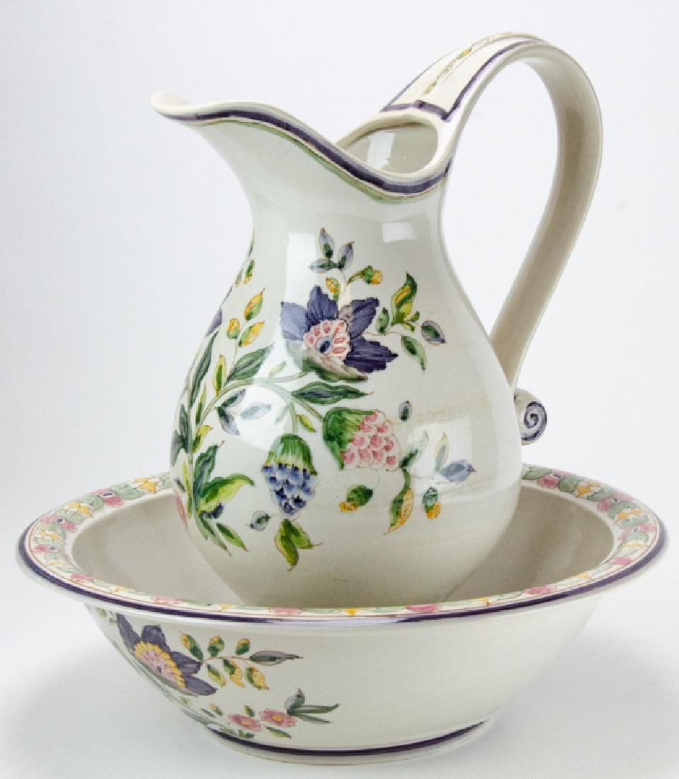 Hand Painted Pottery Pitcher & Wash Basin (1 of 9)