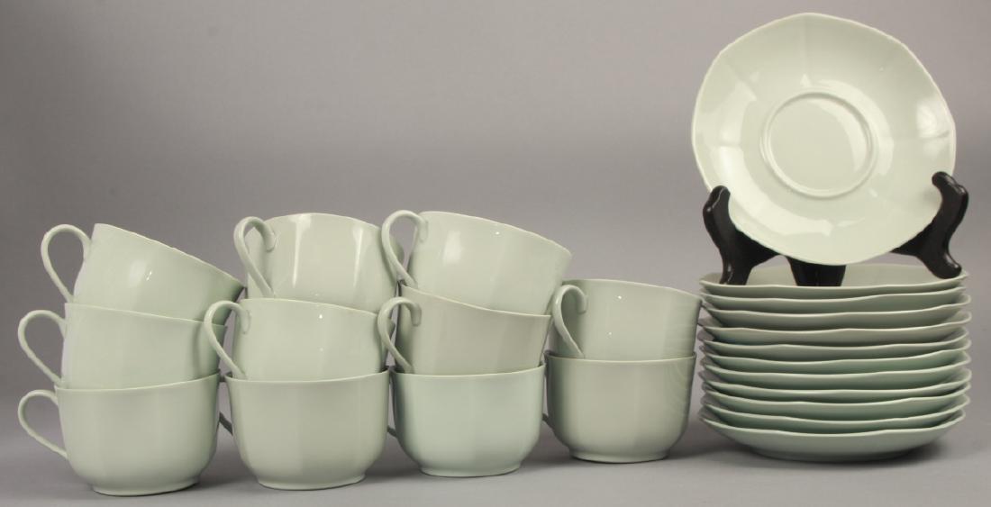 Raynaud Limoges Celedon Coffee Cup / Saucer Set (1 of 8)