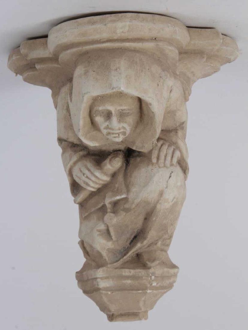 Figural Architectural Corbel or Decorative Bracket: Figural Architectural Corbel or Decorative Bracket Shelf. Measures 8.5 x 7 x 5.5 inches.